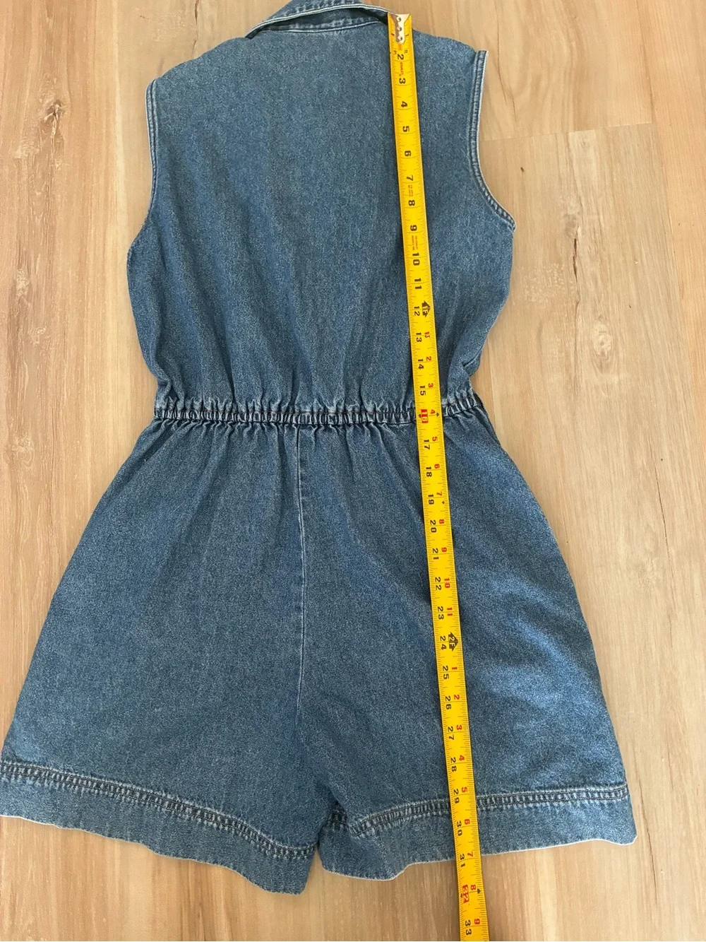 St. John's Bay Sleeveless Denim Romper in Medium Blue